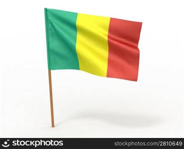 flag fluttering in the wind. Guinea. 3d