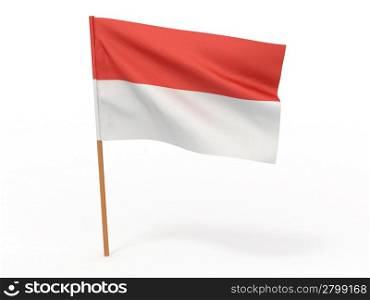 flag fluttering in the wind Indonesia. 3d