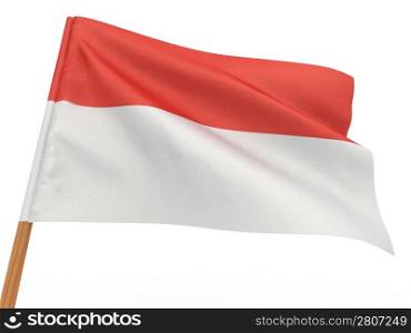 flag fluttering in the wind. Indonesia. 3d