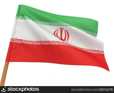 flag fluttering in the wind. Iran. 3d