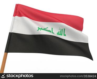 flag fluttering in the wind. Iraq. 3d