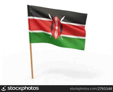 flag fluttering in the wind. Kenia. 3d