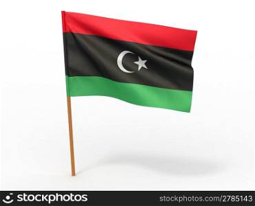 flag fluttering in the wind. Libya. 3d