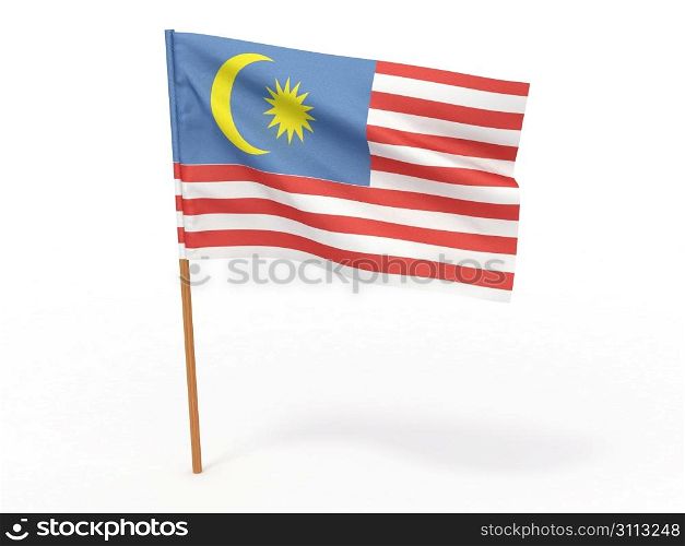 flag fluttering in the wind. Malaysia. 3d