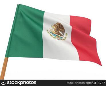 flag fluttering in the wind. Mexico. 3d