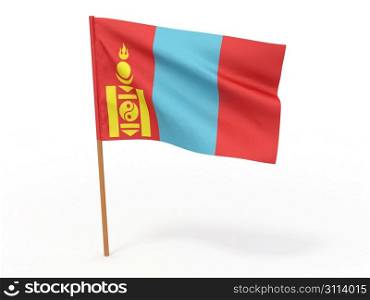 flag fluttering in the wind. Mongolia. 3d