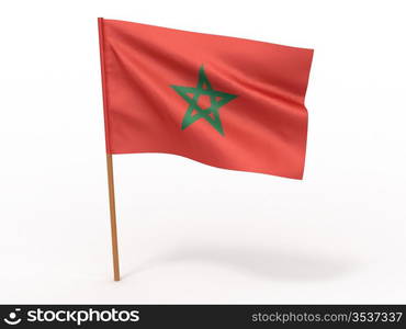 flag fluttering in the wind. Morocco. 3d