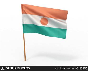 flag fluttering in the wind. Niger. 3d