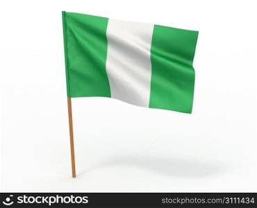 flag fluttering in the wind. Nigeria. 3d
