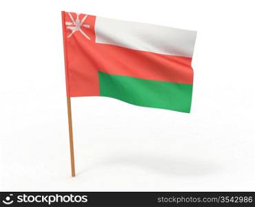 flag fluttering in the wind. Oman. 3d