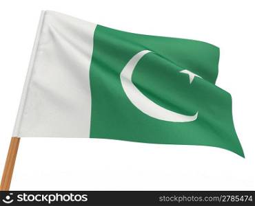flag fluttering in the wind. Pakistan. 3d