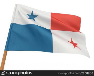 flag fluttering in the wind. Panama. 3d
