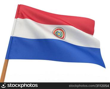 flag fluttering in the wind. Paraguay. 3d