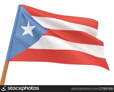 flag fluttering in the wind. Puerto-Rico. 3d