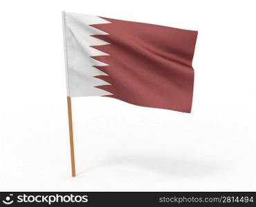 flag fluttering in the wind. Qatar. 3d