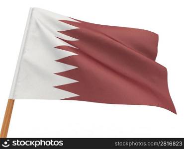 flag fluttering in the wind. Qatar. 3d