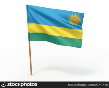 flag fluttering in the wind. Rwanda. 3d