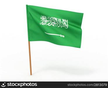 flag fluttering in the wind Saudi Arabia. 3d