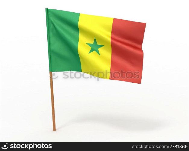 flag fluttering in the wind. Senegal. 3d