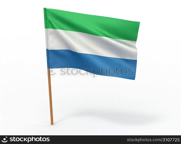 flag fluttering in the wind. Sierra-Leone. 3d