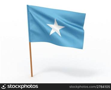 flag fluttering in the wind. Somali. 3d
