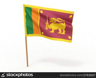 flag fluttering in the wind. Sri-Lanka. 3d