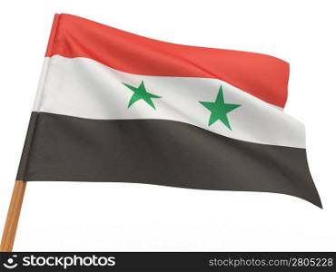 flag fluttering in the wind. Syria. 3d
