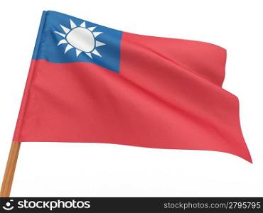 flag fluttering in the wind. Taiwan. 3d