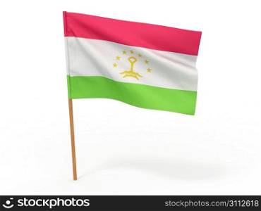 flag fluttering in the wind. Tajikistan. 3d