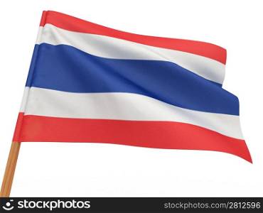 flag fluttering in the wind. Thailand. 3d