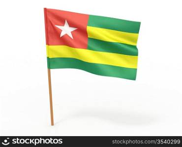 flag fluttering in the wind. Togo. 3d