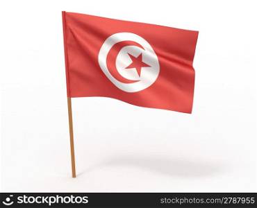 flag fluttering in the wind. Tunisia. 3d