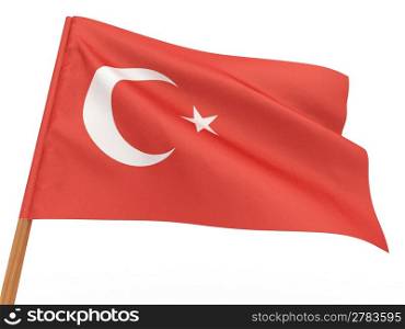 flag fluttering in the wind. Turkey. 3d