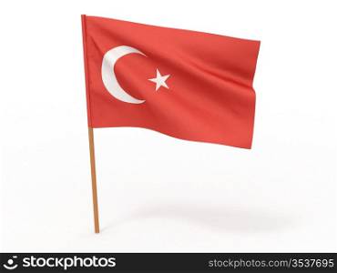 flag fluttering in the wind Turkey. 3d
