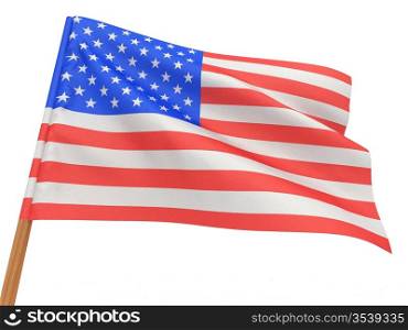 flag fluttering in the wind. USA. 3d