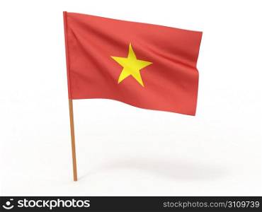 flag fluttering in the wind. Vietnam. 3d