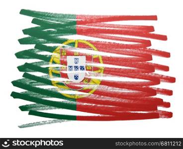 Flag illustration made with pen - Portugal