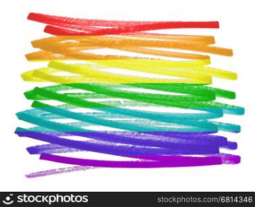 Flag illustration made with pen - Rainbow flag