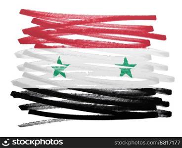 Flag illustration made with pen - Syria