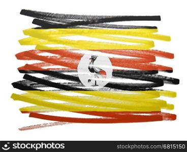 Flag illustration made with pen - Uganda
