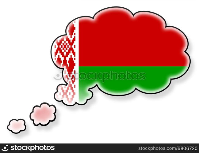 Flag in the cloud, isolated on white background, flag of Belarus