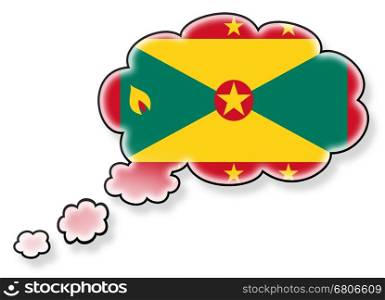 Flag in the cloud, isolated on white background, flag of Grenada