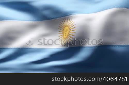 Flag of Argentina in wind in slow motion