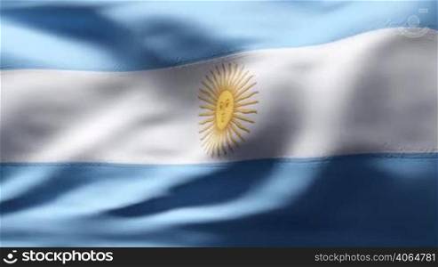 Flag of Argentina in wind in slow motion