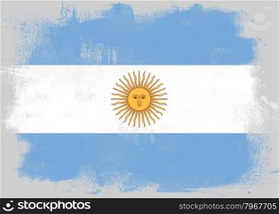 Flag of Argentina painted with brush on solid background,