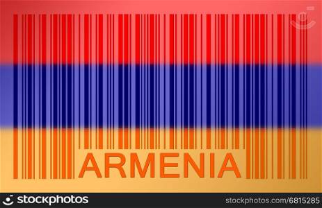 Flag of Armenia, painted on barcode surface