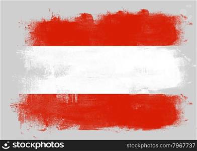 Flag of Austria painted with brush on solid background,