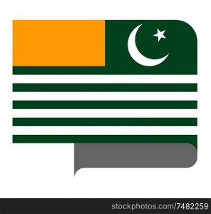 Flag of Azad Kashmir horizontal shape, pointer for world map. Flag horizontal shape, pointer for world map