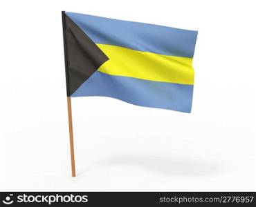 Flag of bahamas . 3d