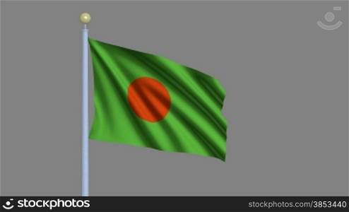 Flag of Bangladesh waving in the wind - highly detailed flag including alpha matte for easy isolation - Flagge Bangladeschs im Wind inklusive Alpha Matte